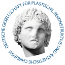 Logo der Deutschen Gesellschaft für Plastische, Rekonstruktive und Ästhetische Chirurgie, das eine antike Skulptur darstellt.