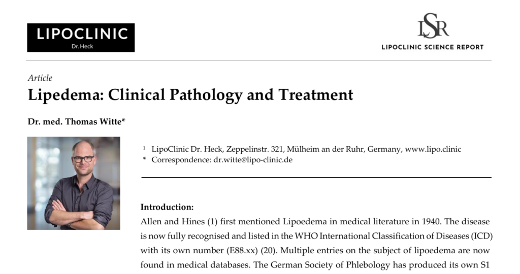 Bild von Dr. med. Thomas Witte, einem Experten für Lipödem, der in der LipoClinic Dr. Heck in Mülheim an der Ruhr tätig ist. Das Bild zeigt ihn lächelnd mit verschränkten Armen vor einem modernen Hintergrund, der die Klinik repräsentiert.