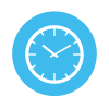 Grafik einer stilisierten Uhr auf einem blauen Hintergrund, die Zeitmanagement und Pünktlichkeit symbolisiert. Ideal für Themen rund um Zeitplanung und Produktivität.